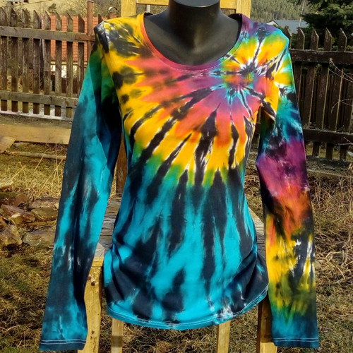 Batikované tričko Psychedelická spirála S — foto 1