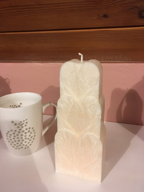 Svíčka 3 srdce bílé — foto 1