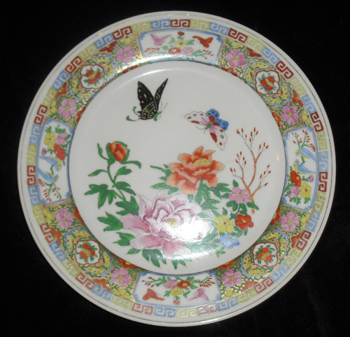 Starožitný velký porcelánový TALÍŘ, ruční malba
