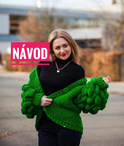 Návod na pletený kardigan dámský XS, S, M, L, XL