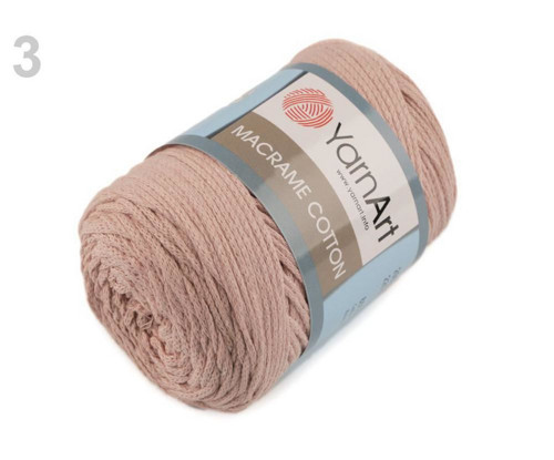 1ks (767) Pudrová Pletací Příze Macrame Cotton — foto 1