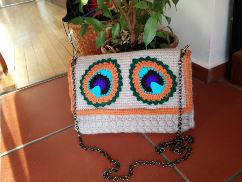 Kabelka crossbody "paví oko"