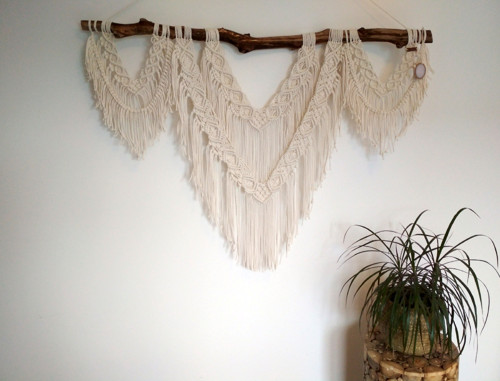 Macramé závěs krémový — foto 1
