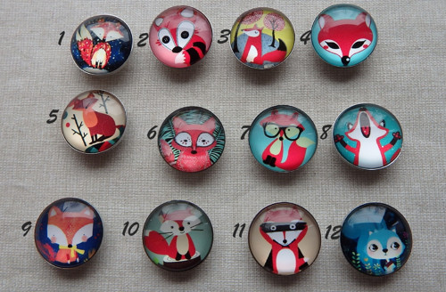 Skleněný kabošon na buttonu 18mm 1kus č.1