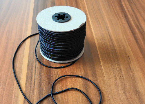 Černá Kulatá Klobouková Guma 2 Mm
