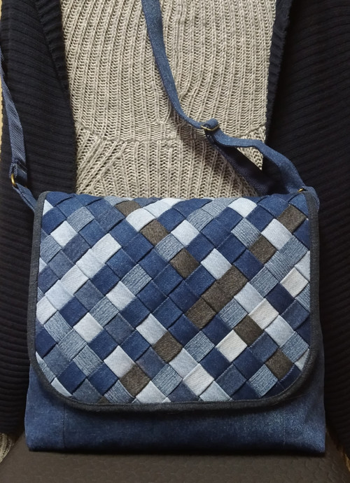 Crossbody riflová - Kabelka "A8" — foto 1