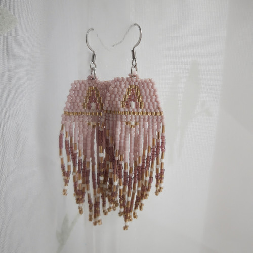 Violet & bronze - šité náušnice — foto 1