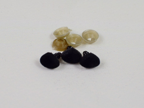 Bezpečnostní čumáček černý sametový 11x8mm 2ks