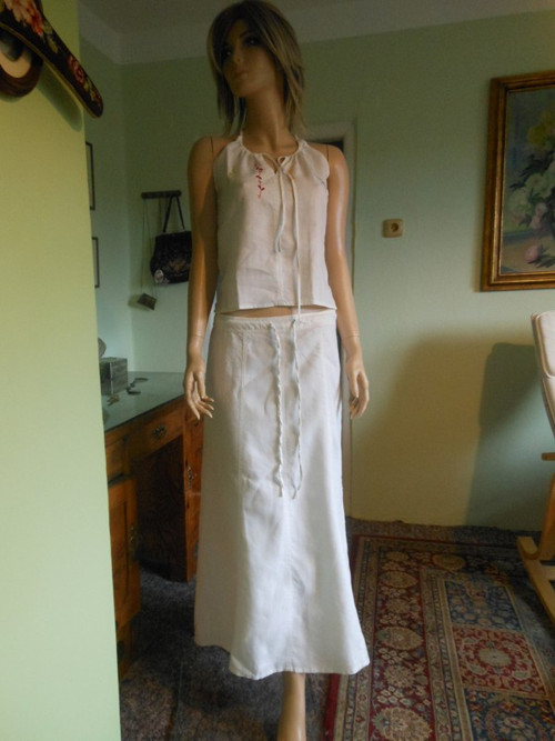 Lněná maxi sukně, vel.42 — foto 1