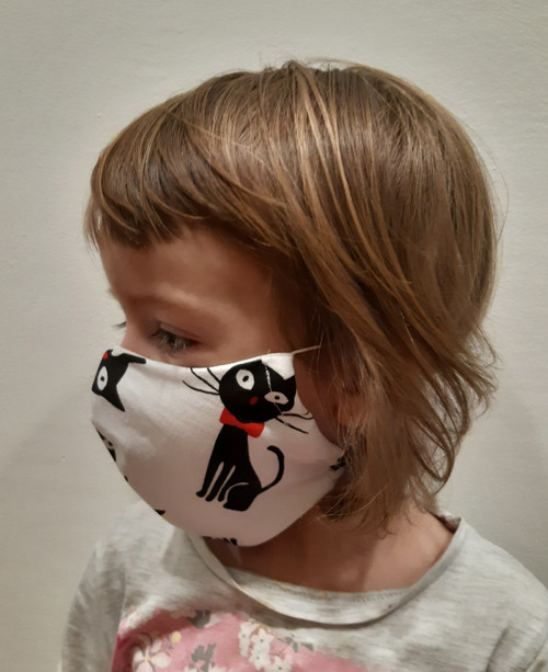 Bavlněná dětská rouška kočky — foto 1