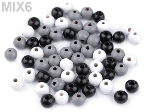Dřevěné korálky průměr 8 mm (60 ks)