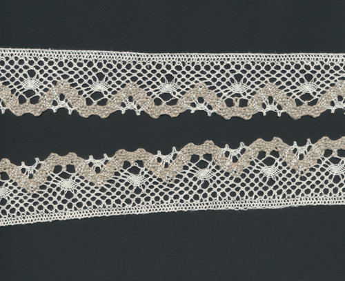 Krajka 75261 (100% len bělený+přírodní), šíře 4 cm