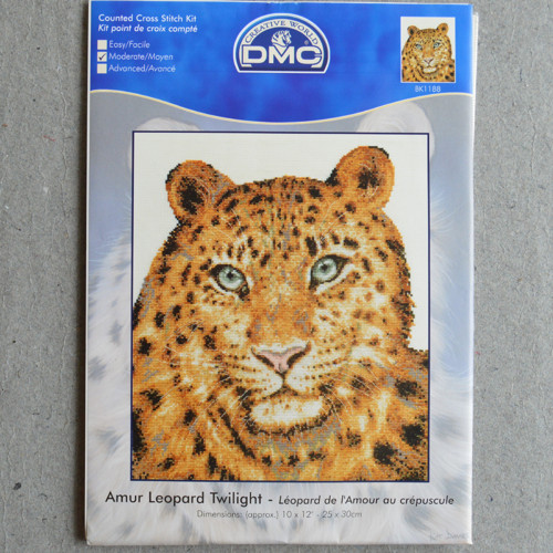 Sada křížk. vyšívání od firmy DMC -25X30cm,leopard