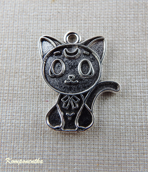 Kovový přívěsek kočička 18x23mm 1kus