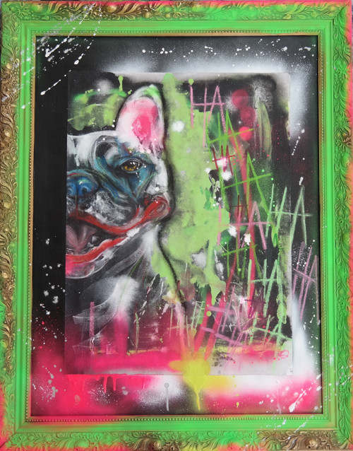 Joker .... obraz + recyklovaný rám — foto 1