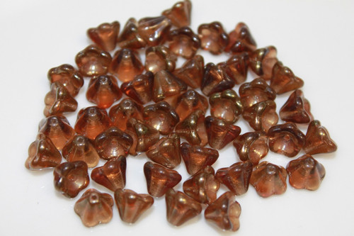 Zvonečky - 6/8mm - topas/listr - 15ks