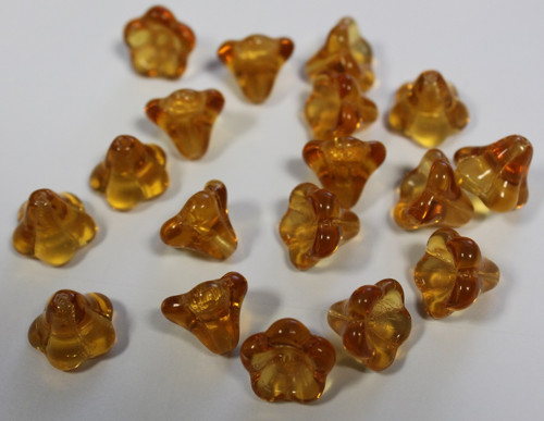 Zvonečky - 11/13mm - topas - 10ks