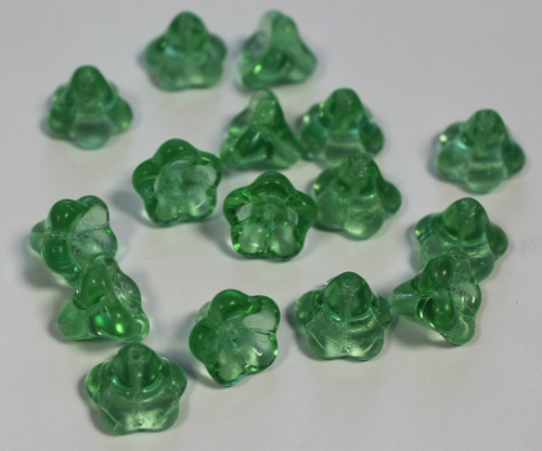 Zvonečky - 11/13mm - zelená/peridot - 10ks