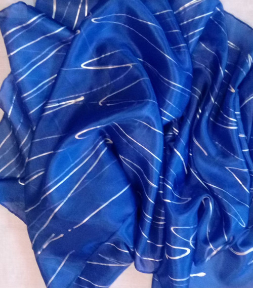 Královská modrá - šála 180 x 45 — foto 1