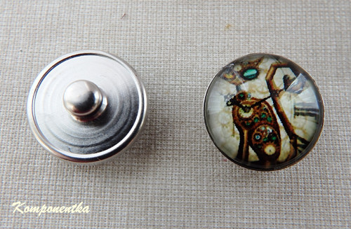 Skleněný kabošon s kočičkou na buttonu 18mm