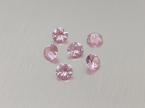 Sklo broušené růžová barva 6 mm kulaté