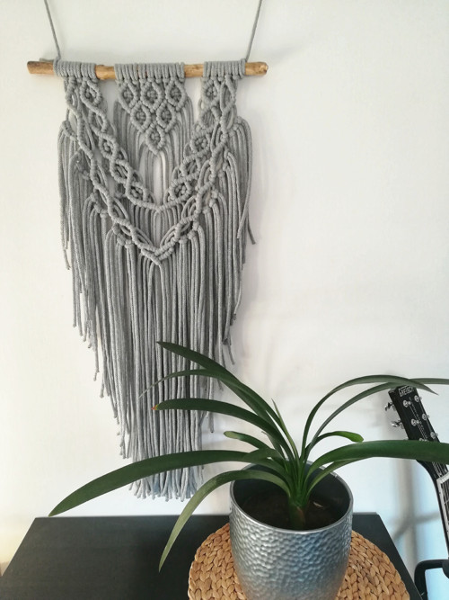 Macrame dekorace v šedé barvě — foto 1