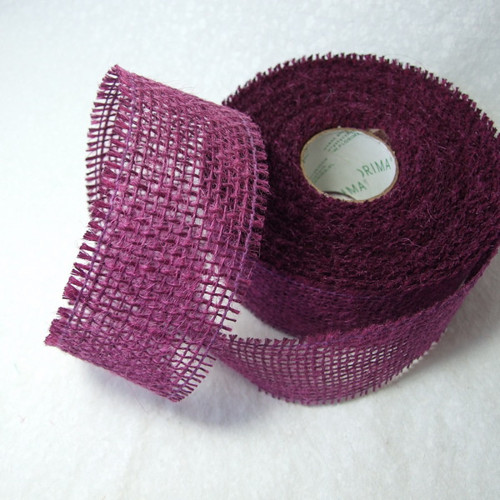 Jutová stuha š. 5 cm, d. 1 m - švestkově fialová