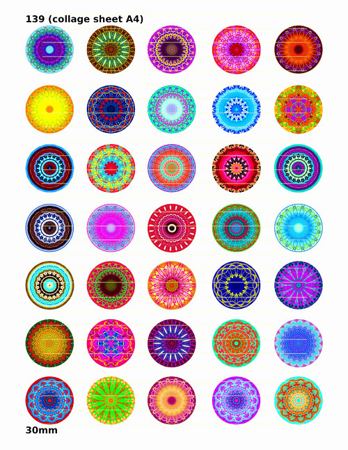 139 -(3 x formát A4) vel. motivů: 10, 12, 25, 30mm