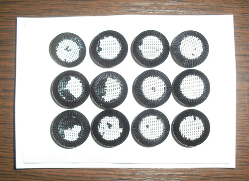 12x starožitné SKLENĚNÉ knoflíky, černé