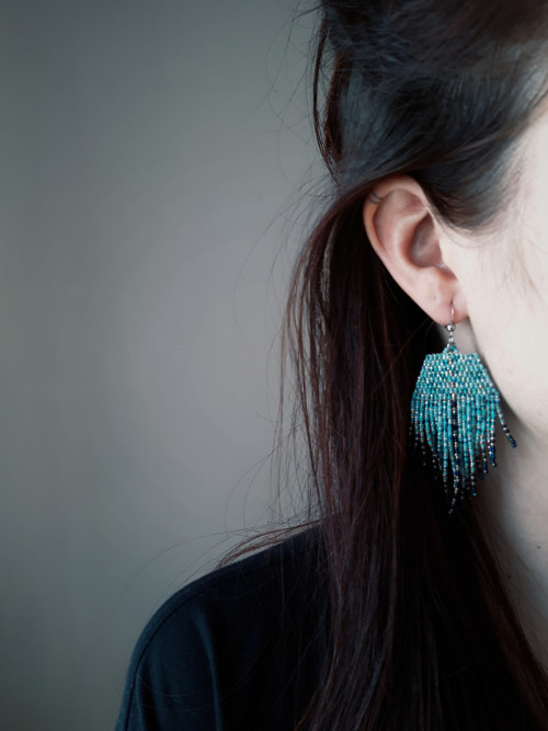 Trendy blue - šité náušnice — foto 1