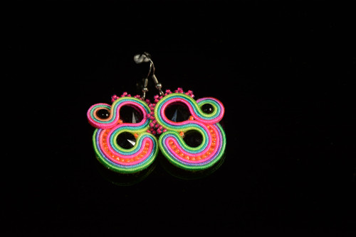 Sutaškové náušnice Peacock Butterfly Disco