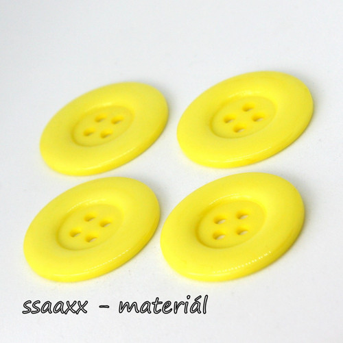 Plastový knoflík ~ 34 mm ~ světle žlutý