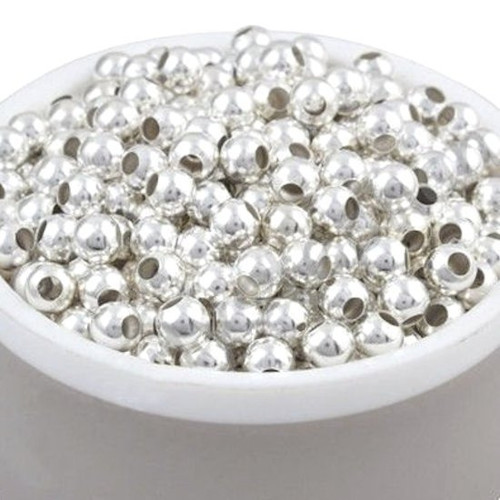 Stříbrné kuličky velké, průměr 5 mm, 20 kusů