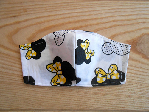 Rouška bílá se žlutými mašličkami Minnie