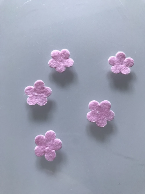 Filcová kytička 1,7cm - 10ks růžová