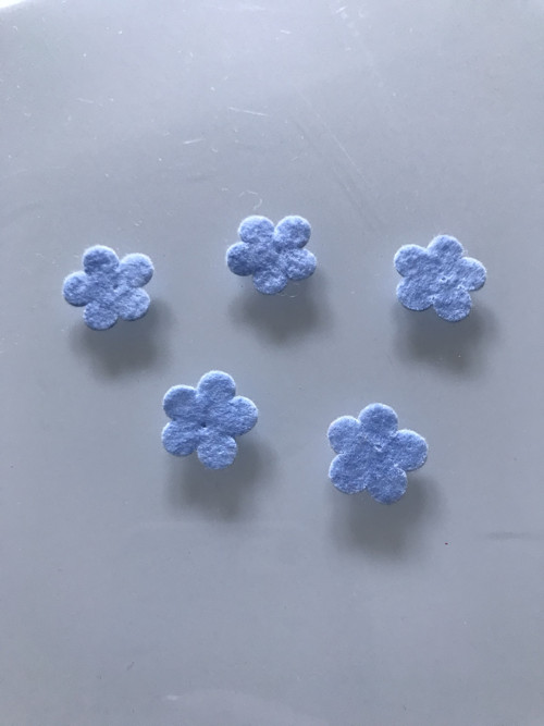 Filcová kytička 1,7cm - 10ks modrá