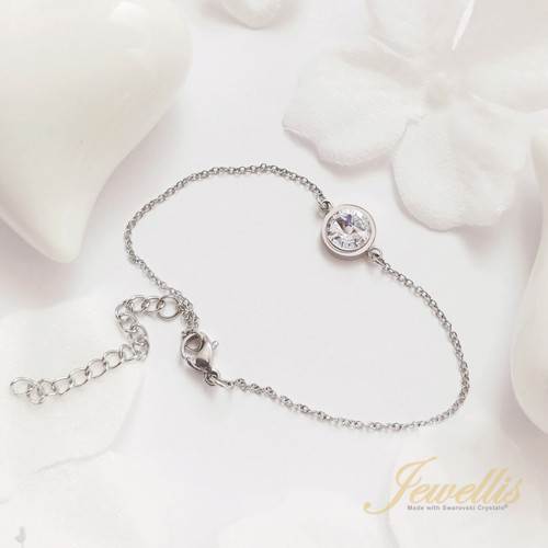 Ocelový náramek s krystalem Rivoli Swarovski