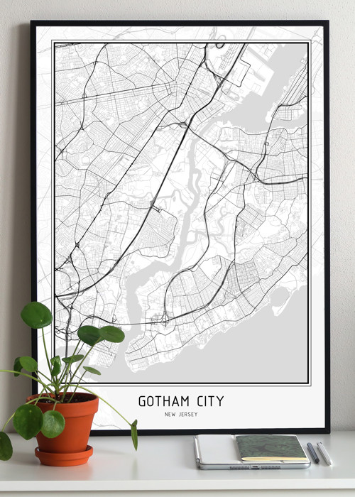 Plakát - mapa Gotham 50x70cm — foto 1