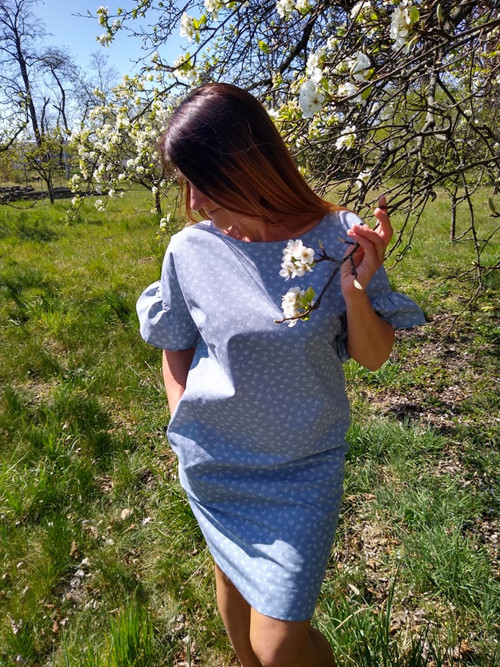 Pohodlné šaty s kapsami vel. L — foto 1