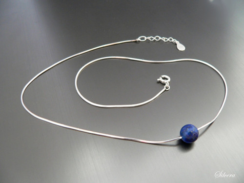 Stříbrný 925 řetízek s Lapis lazuli