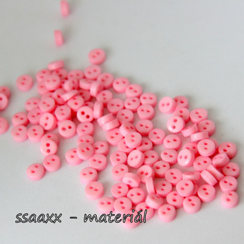 MINI knoflík ~ 6 mm ~ 10 ks ~ růžový