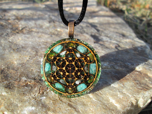 Org. šperk ,, Metatron klidu " s amazonitem — foto 1