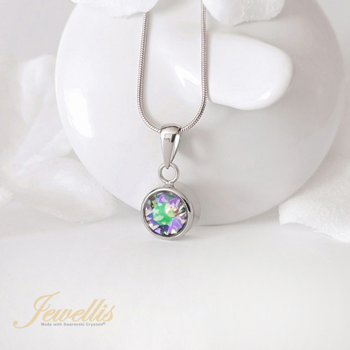 Ocelový náhrdelník s krystalem Swarovski