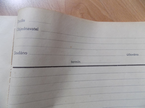 Starý záznamový sešit z roku 1965