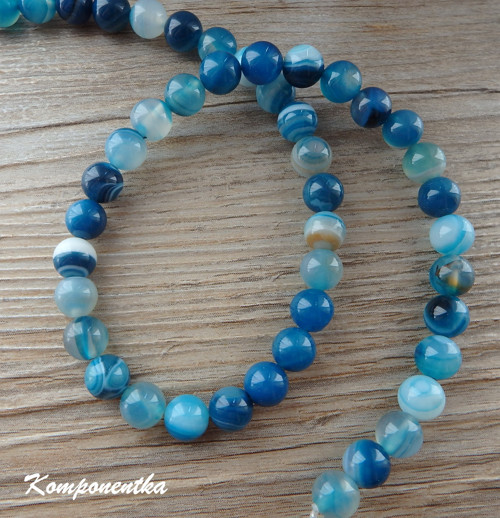 Achát blue 8mm 4kusy — foto 1