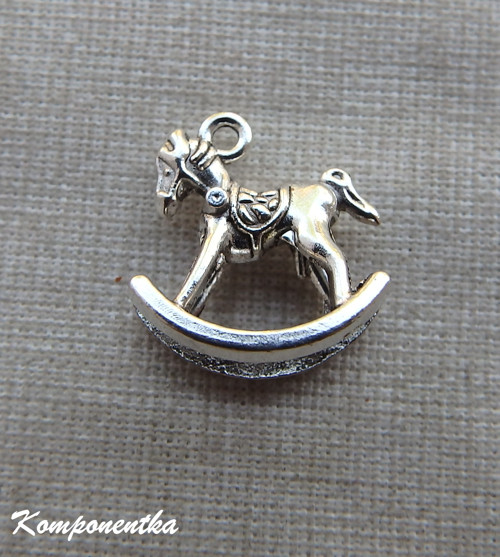 Přívěšek houpací kůň 3D 14x15mm 1kus