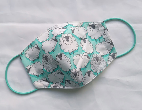 Dětská rouška - ovečky mint