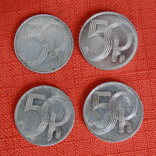Mince 50 h vzor 1993, set 4, 50 hal. ČSSR