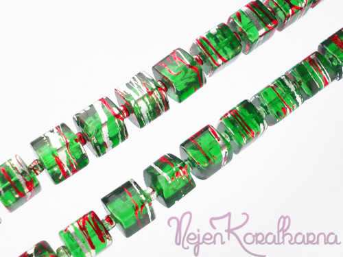 Kostky cákané zelené 6mm — foto 1