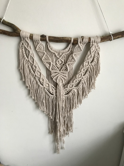 Macramé nástěnný závěs světlý — foto 1